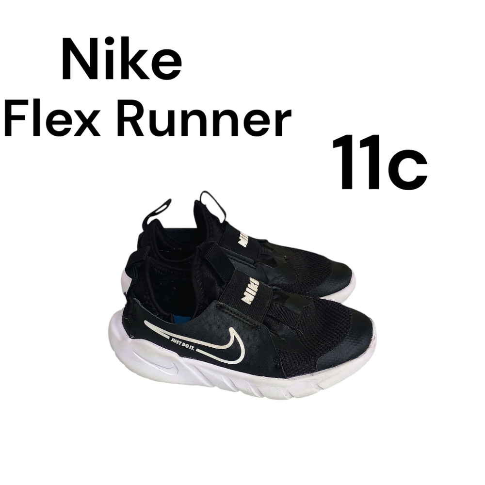Nike Flex Runner black and white toddler boys size 11c